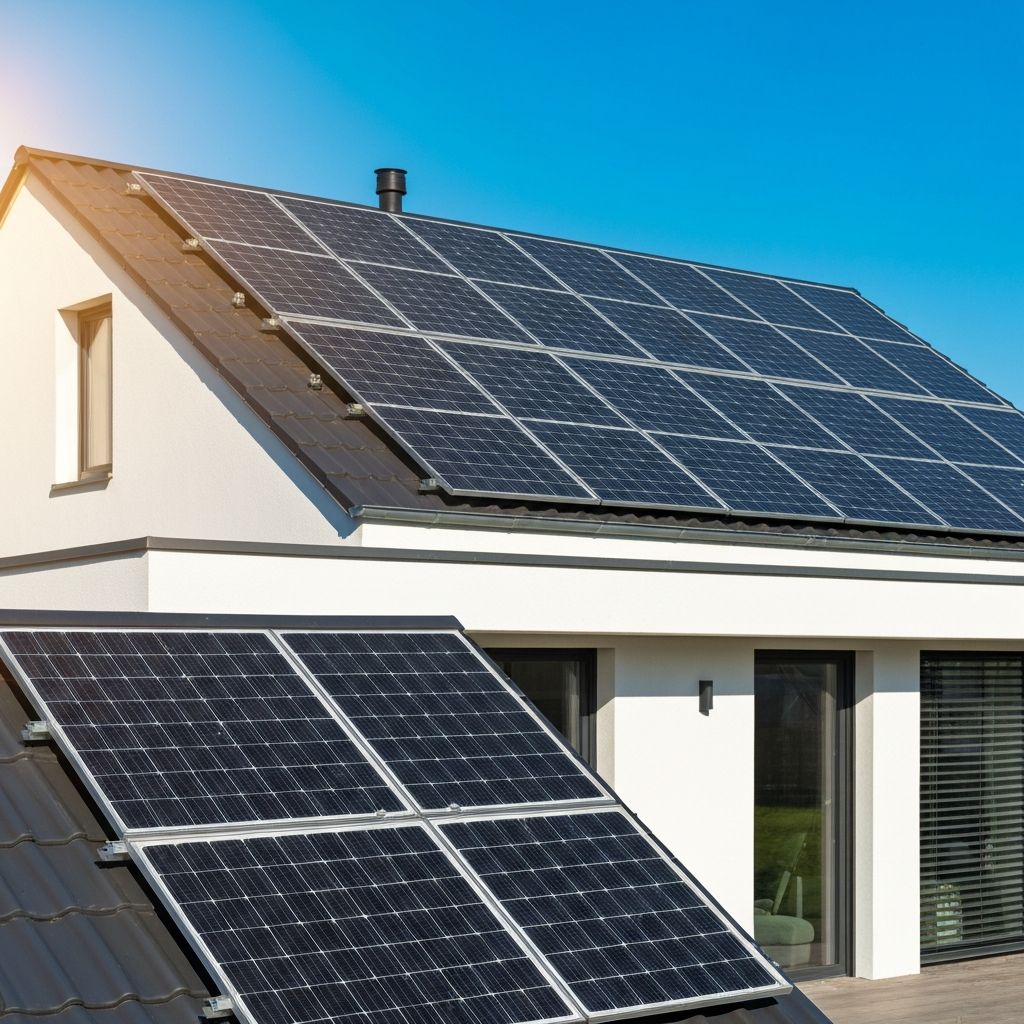 Casa com painéis solares